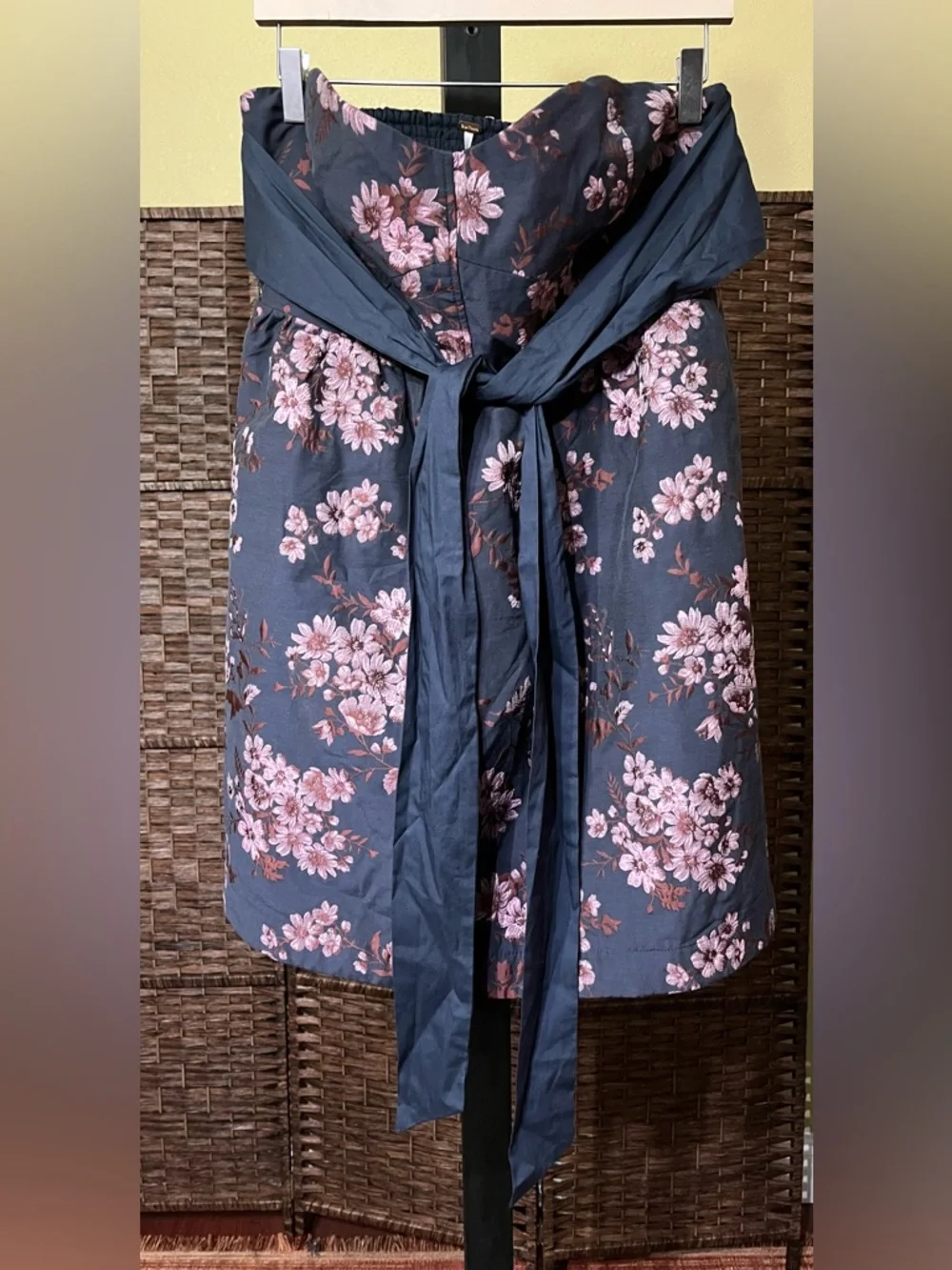 New Free People Matilda Mini Dress Strapless Floral Jacquard – Size XL